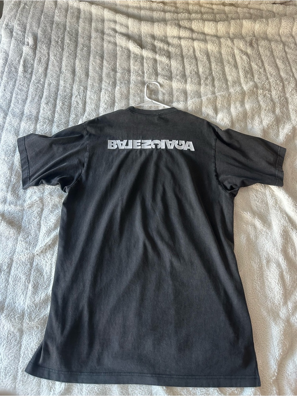 Balenciaga unifit/unisex faded black tshirt with embroidered logo